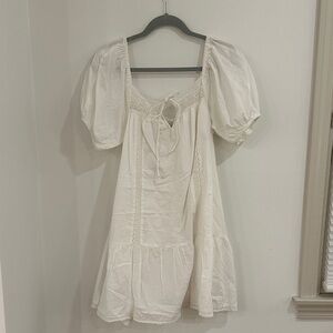 White Puff Sleeve Dress